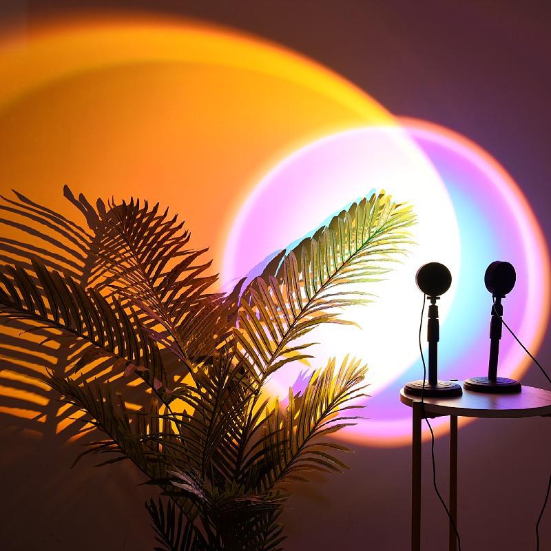Lámpara de Proyección de Atardecer RGB - Iluminación Ambiental de Fondo para Sesiones de Fotos