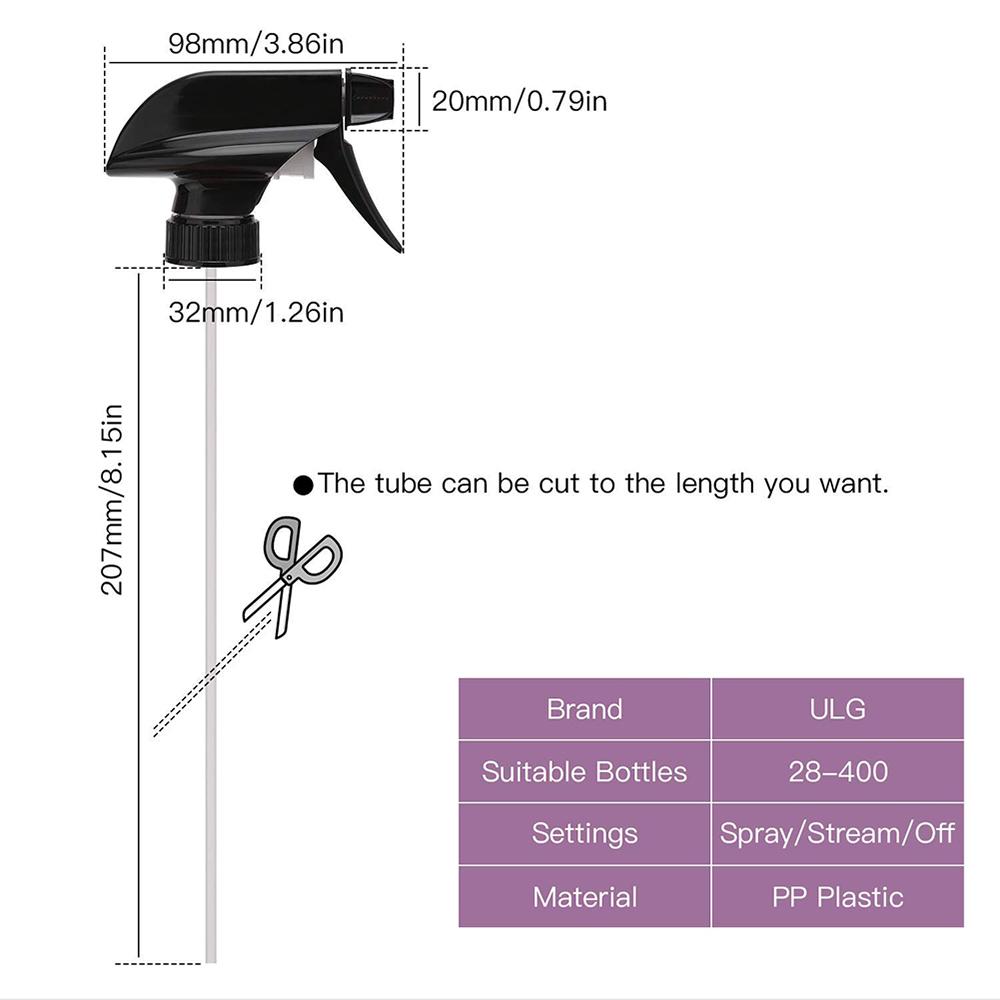 4pcs Spray Bottle Trigger Nozzle Replacement Plastic Sprayer Heads for Glass or Plastic Bottle