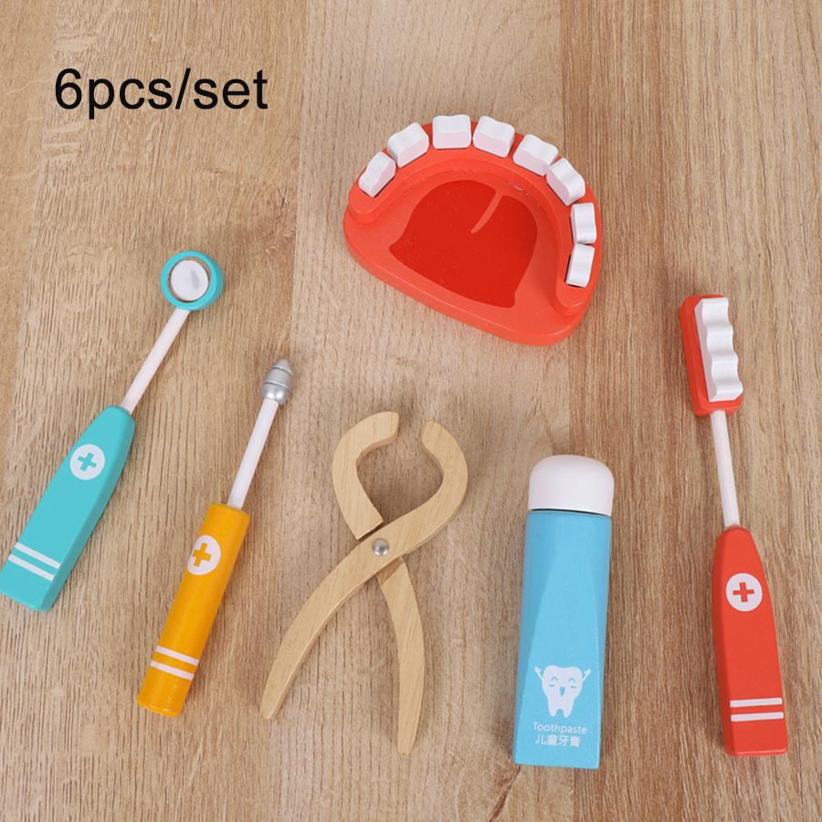 Çocuk Ahşap Doktor Seti Rol Yapma Tıbbi Kit Simülasyon Hemşire Rol Yapma Oyuncak Erkek ve Kız Çocukları İçin