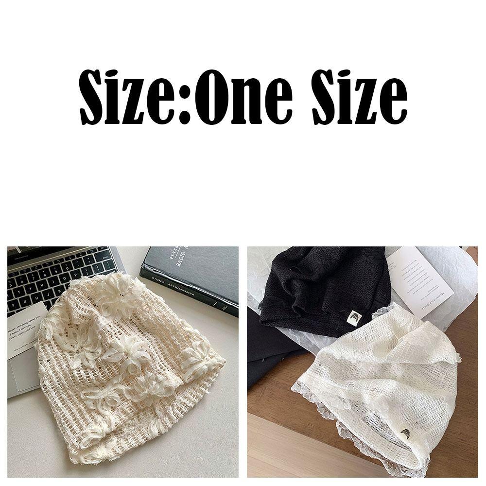 Breathable Beanies Hat Y2k Lace Skullies Hat Korean Fashion Beret Cap  Women Girls