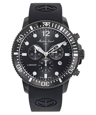 Lagoon Chronograph Silicon Strap Black Dial Quartz H123CHLNN 100M Men's Watch