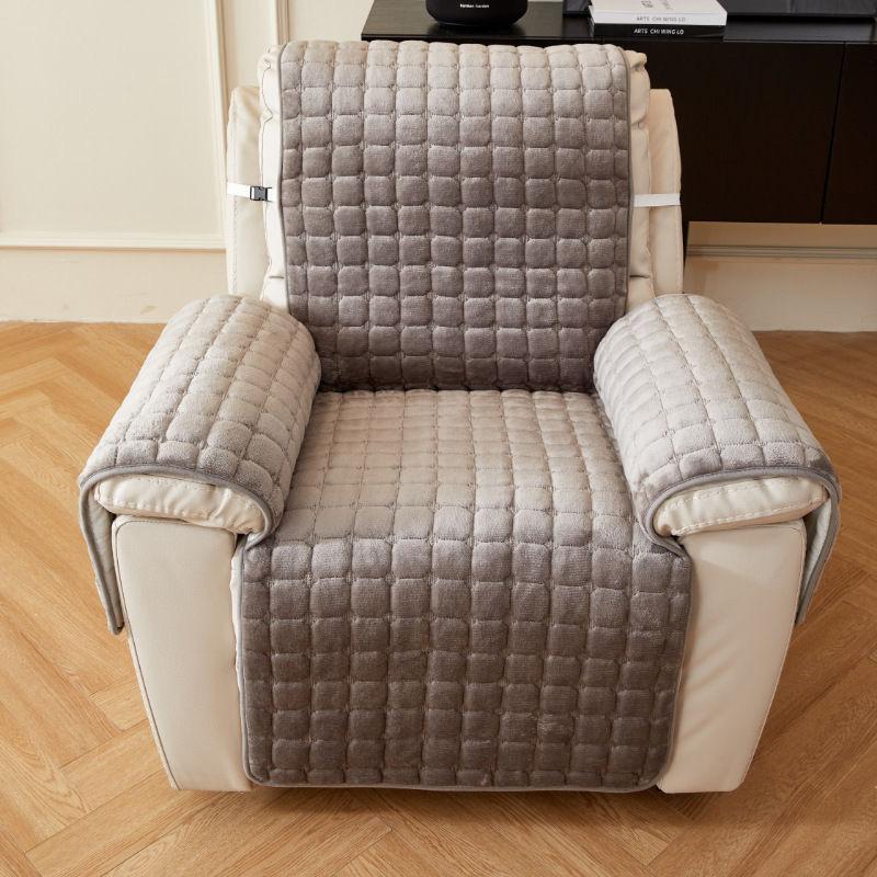 

Winter Flannel Solid Color Square Sofa Cover with Plush Cushion Pad One Piece Set for Cozy Home Decor 53*190cm