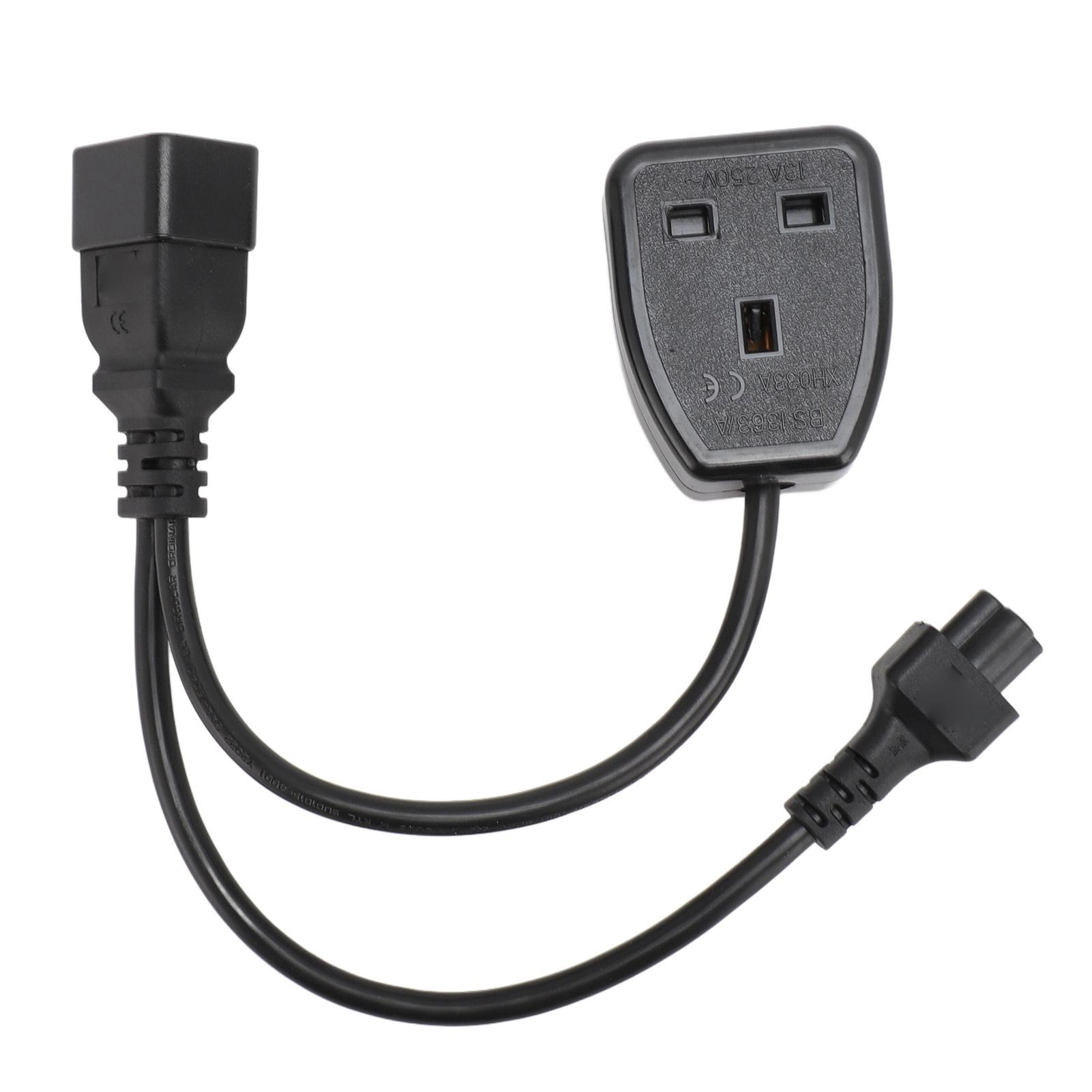 

IEC320 C20 to C5 Cable Male to Female 1 in 2 Out Y Splitter Adapter Power Cord for Desk Lamp