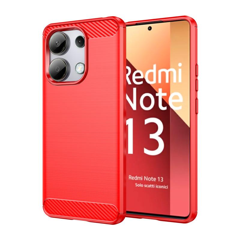

Чехол для Redmi Note 13 Чехол для Redmi Note 13 4G 6,67-дюймовый ударопрочный силиконовый бампер из углеродного волокна для Note 13 Pro Plus 4G 5G Redmi Note13 Pro 4G красный