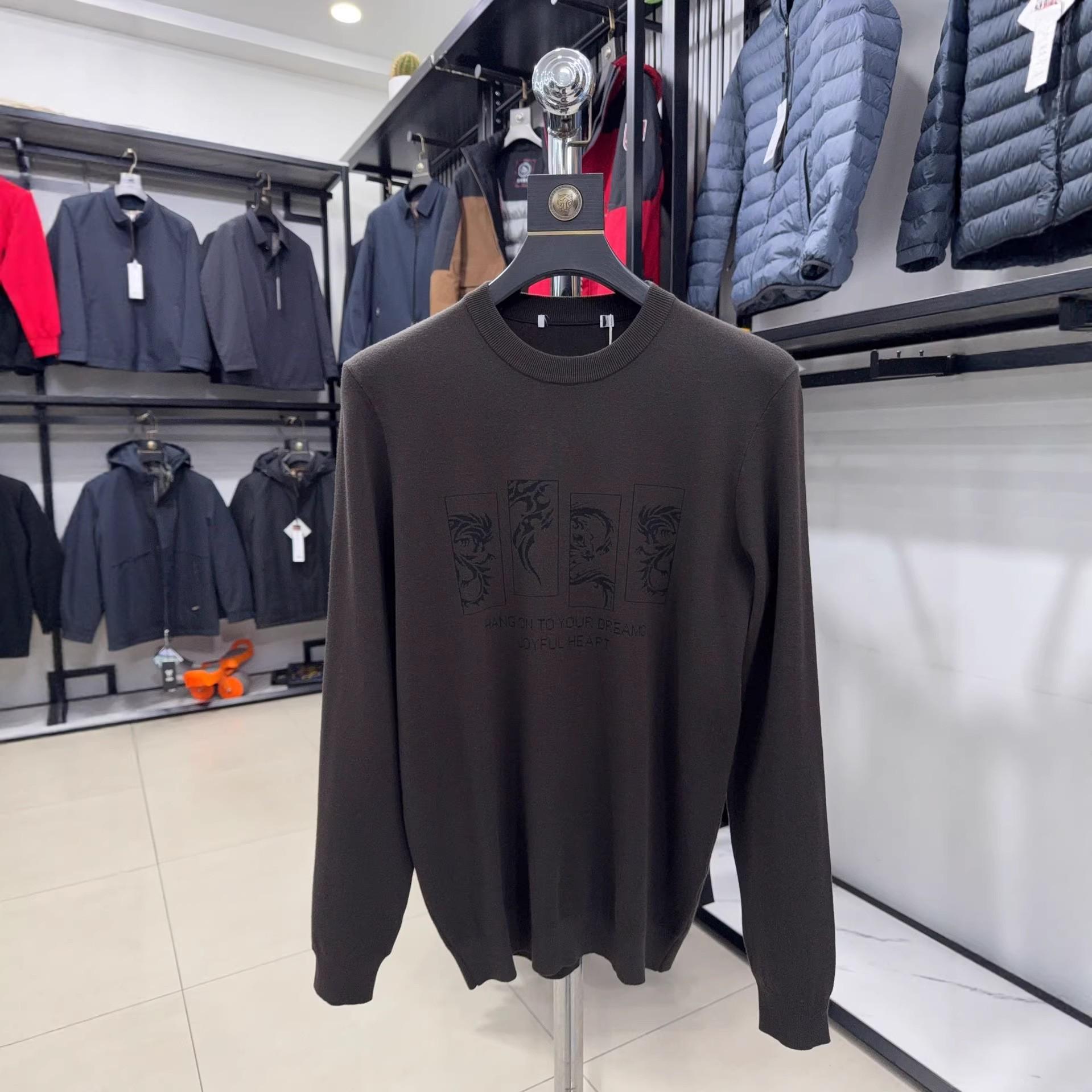 

H Brand Round Neck Long Sleeve Jacquard Knit Sweater - Soft & Comfortable XL 145-160 lbs коричневий