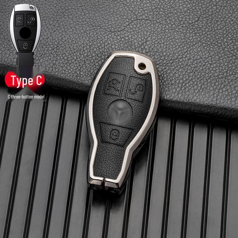 Compatible with Mercedes-Benz GLA, GLC, V-Class, A-Class, and C-Class 2018-2019 Models, This Two/three-button Full-cover Metal Key Case.