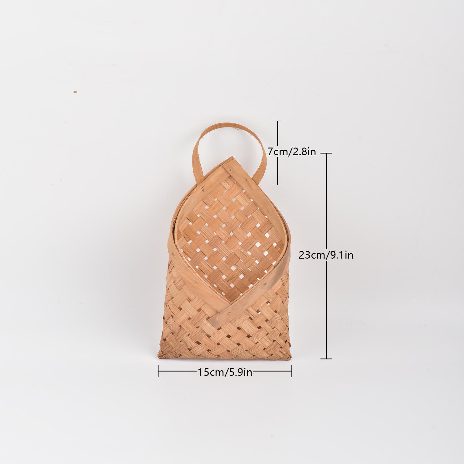 

Bamboo Wicker Hand-woven Basket Eco-Friendly Wall Hanging Vase Hand Made Flower Pot Storage Container Home Garden Decoration