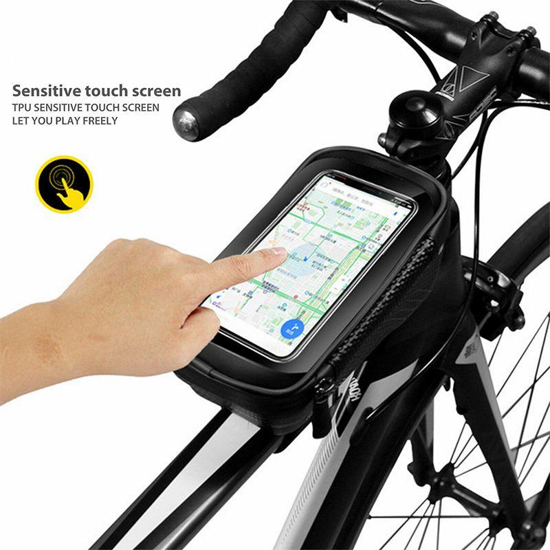 Durable Waterproof Bicycle Cycling Bike Front Top Tube Frame Bag With Tpu Touch Screen Phone Holder Case