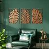 YING-3 Stück Künstlerische Holzblatt Wandbehang Modernes Haus Wandornament für Wohnzimmer Schlafzimmer Büro Dekoration