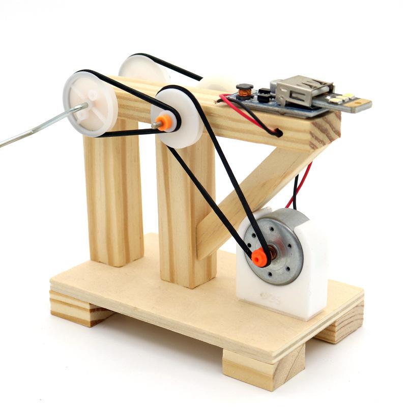 Generator Ręczny DIY Model dla Dzieci Zestaw Edukacyjny do Nauki Fizyki Drewniany Eksperyment Naukowy Zabawka Edukacyjna STEAM Szkoła