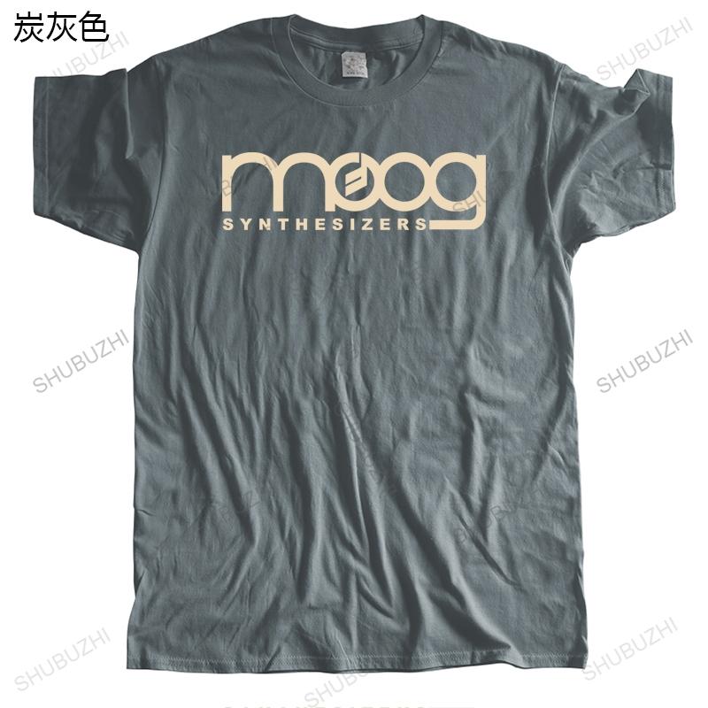 Mens Luxury Crew Neck Tshirt Brand Black Teeshirt Moog Synthesizer Black Short Sleeve Tee High Quality Cotton Teeshirt Male