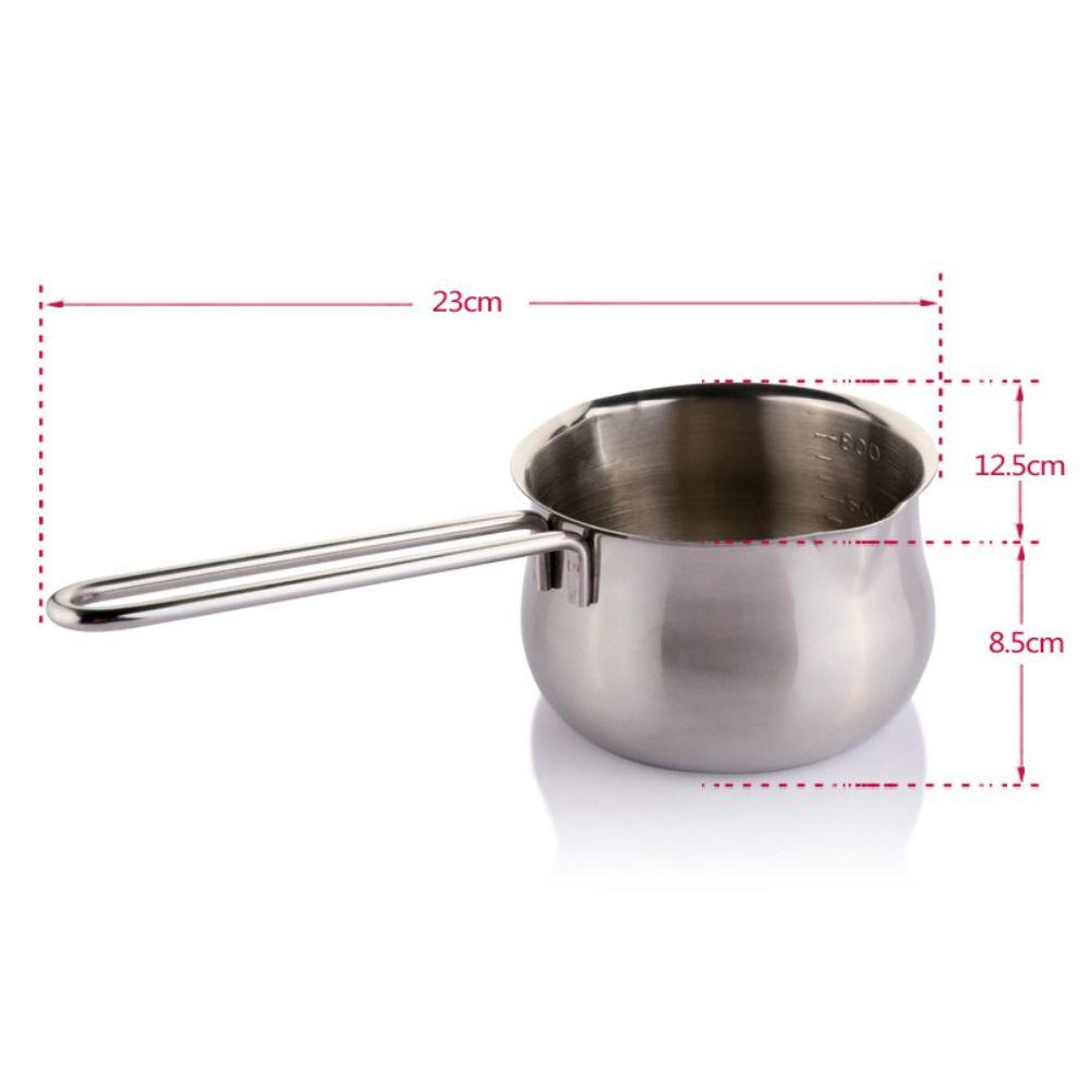 with Spout Single Hand Pot 304 Stainless Steel Stainless Steel Small Pot Milk Pan  Stove Top
