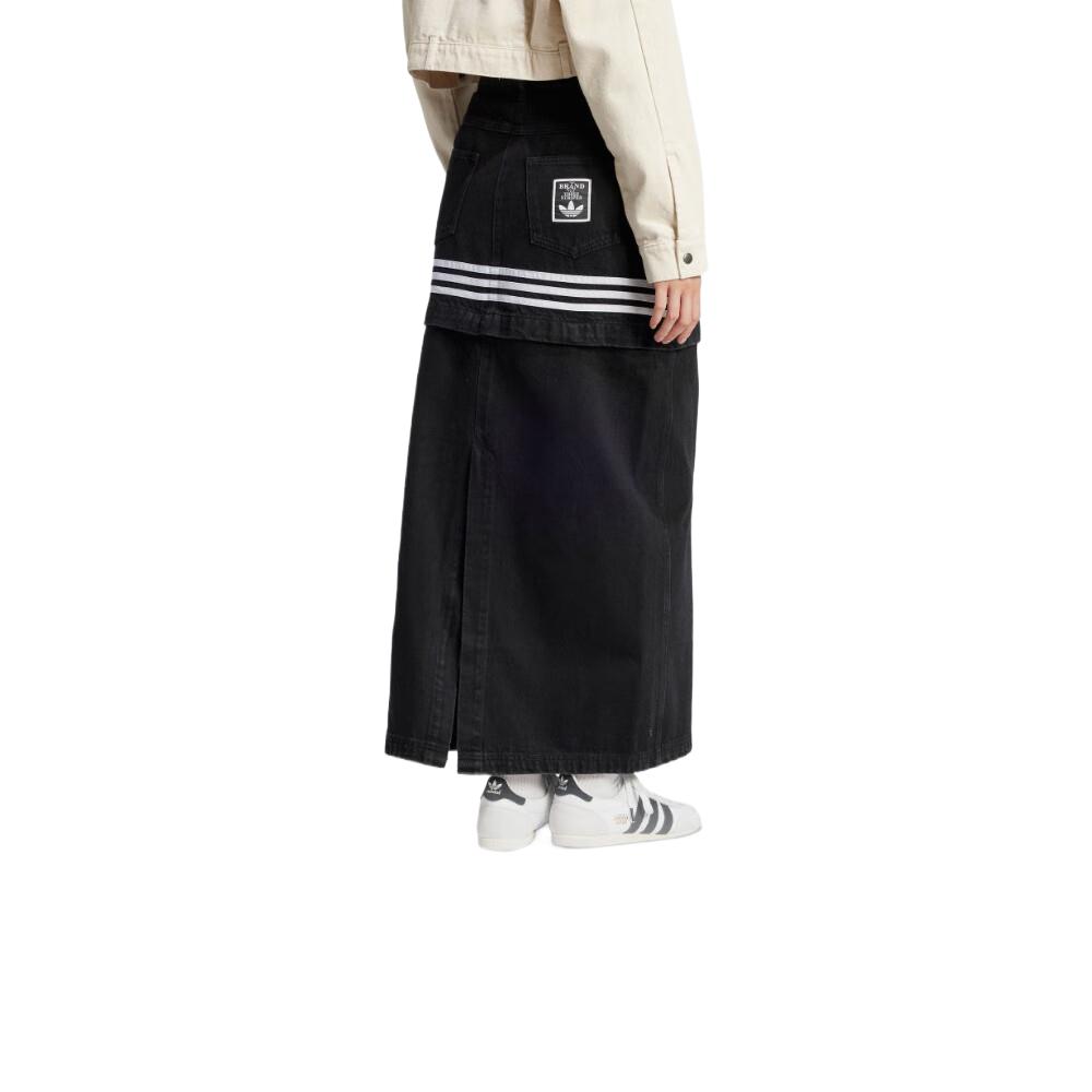 adidas Originals Denim Long Skirt Women's Denim Black JJ3096