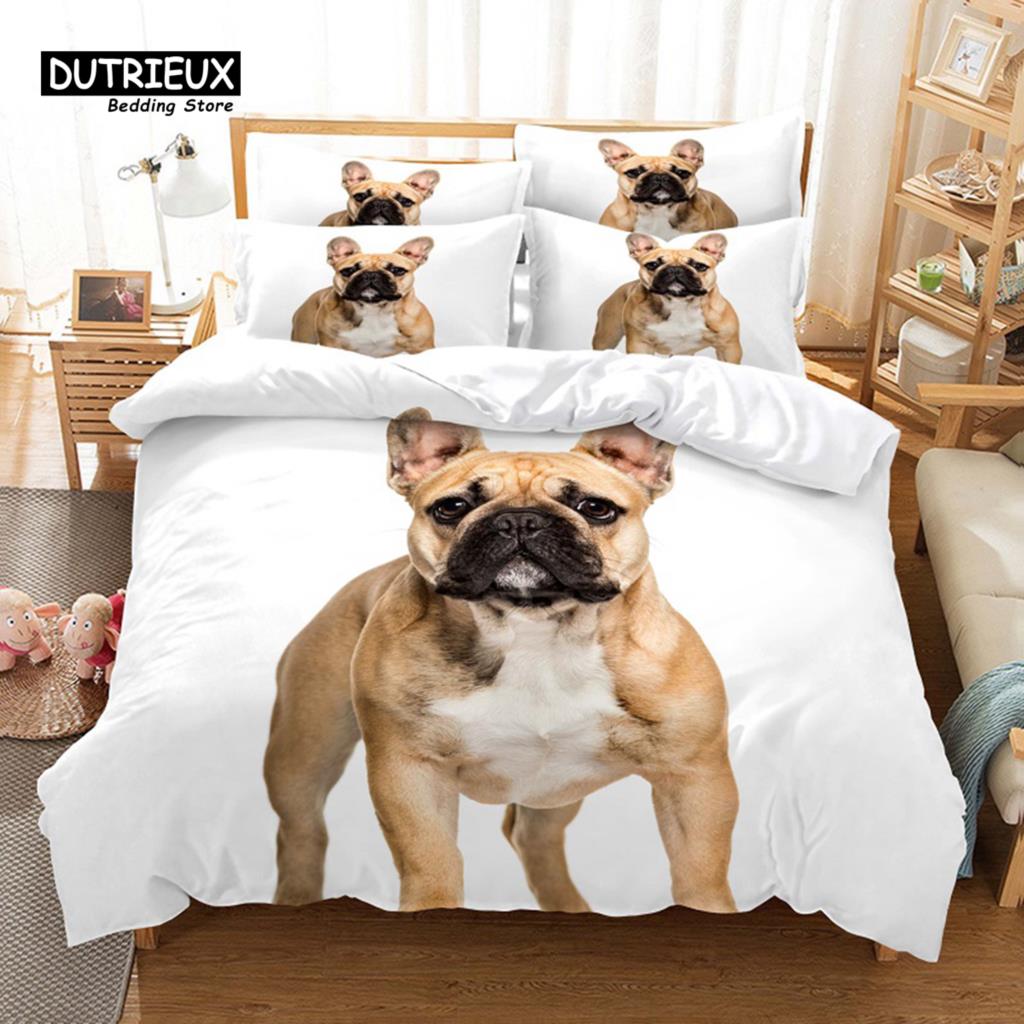 Warm Modern Puppy 3Pcs Soft Comfortable Breathable For Bedroom Guest Room Decor Quilt