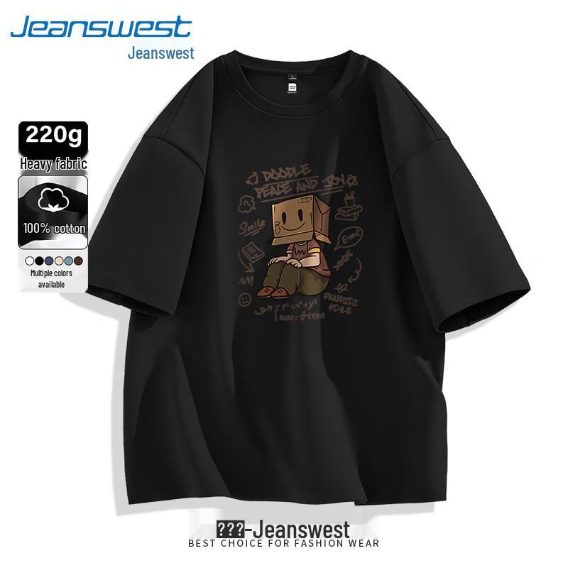 Мужская хлопковая футболка Jeanswest с принтом в стиле граффити, плотная 3XL