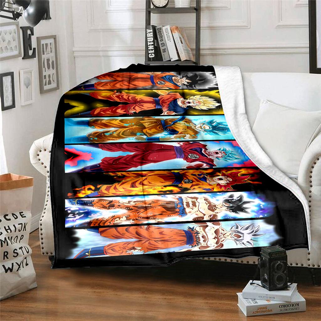 1 Stück Dragon Ball Super Aufdruck Flanelldecke, Hohe Qualität für alle Jahreszeiten, Heimdekoration, Wärme und Komfort, Perfekt für Weihnachtsgeschenke