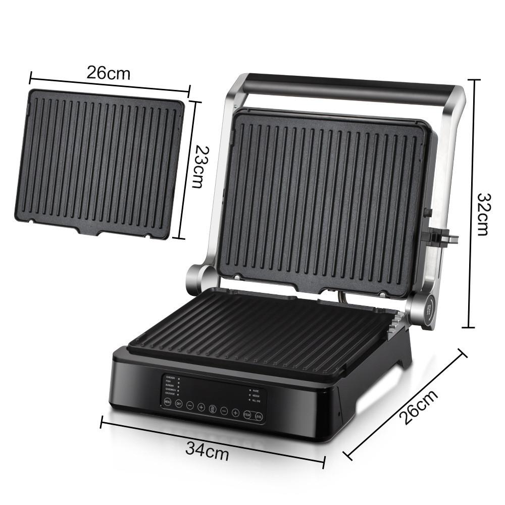 1800W 2-in-1 Intelligent Display Screen Breakfast Machine Steak Machine Waffle Maker Detachable Sandwich Maker