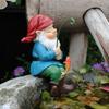 1 sleeping fishing dwarf resin handicraft, realistic fish, courtyard garden bonsai statue, water feature decorative ornament, ca