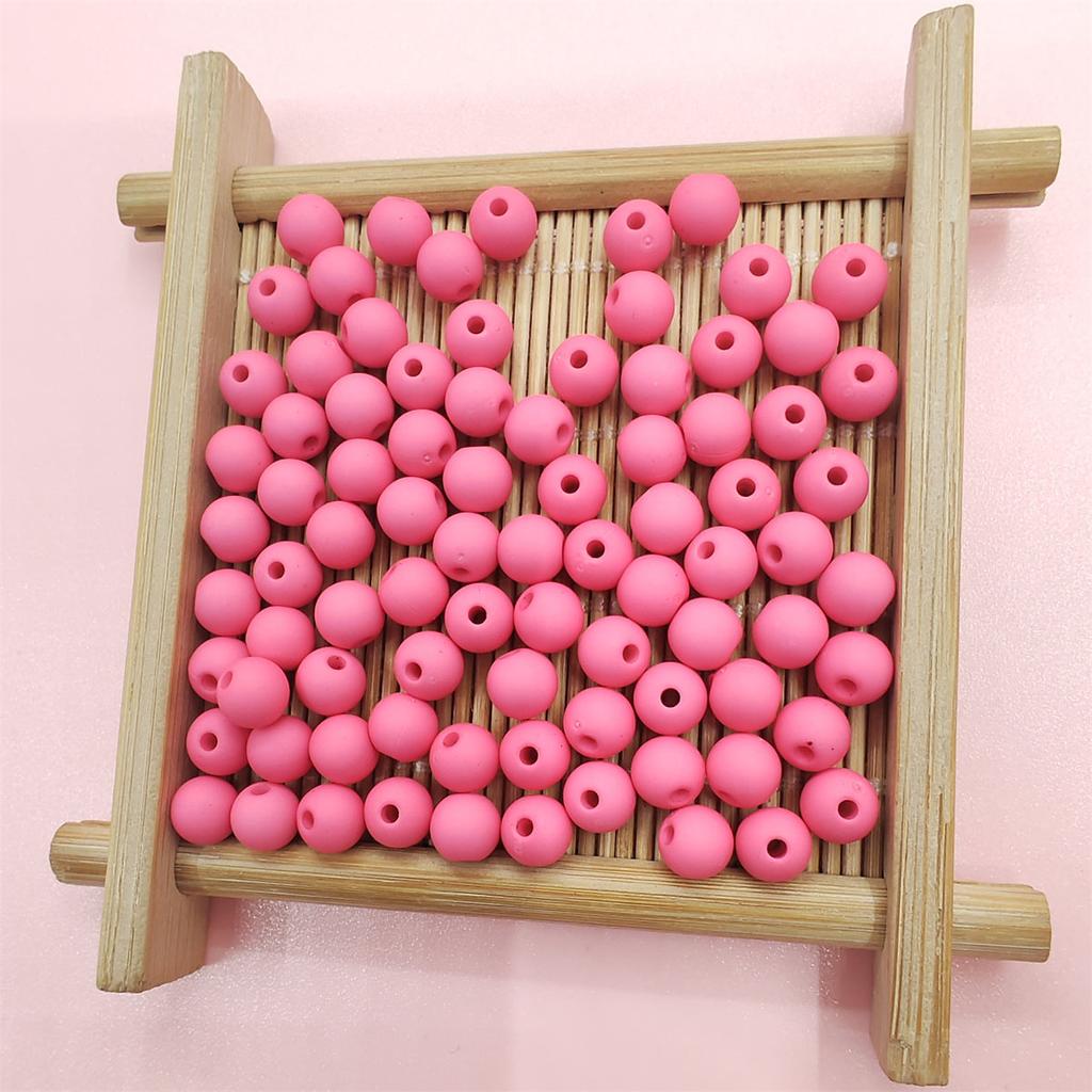 200Pcs 6mm Polychrome Solid Colored Acrylic Frosted Round Beads DIY Findings Jewelry Making Handmade Material Necklace Bracelet