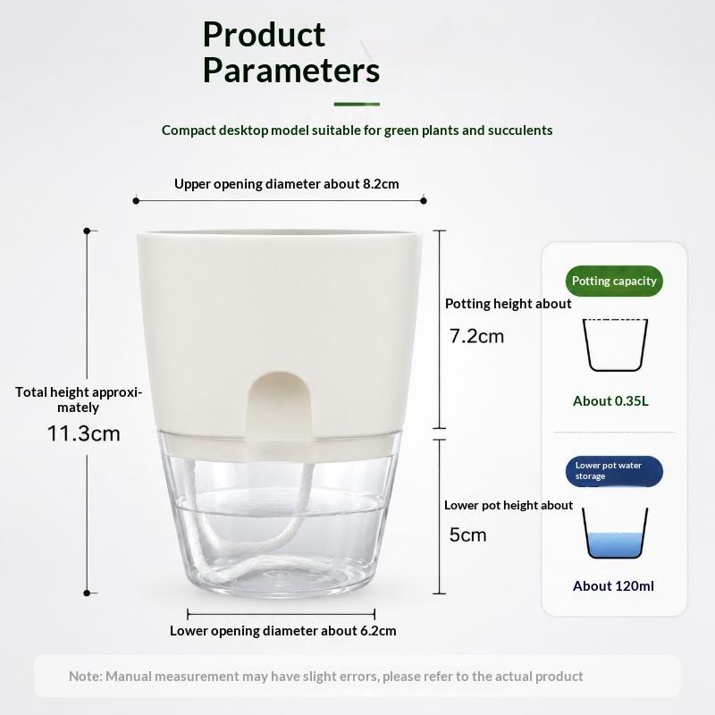 Hydroponic Self-Watering Transparent Flower Pot 1Pcs Lazy Plant Pot for Dorm Desktop Green Plant Decoration
