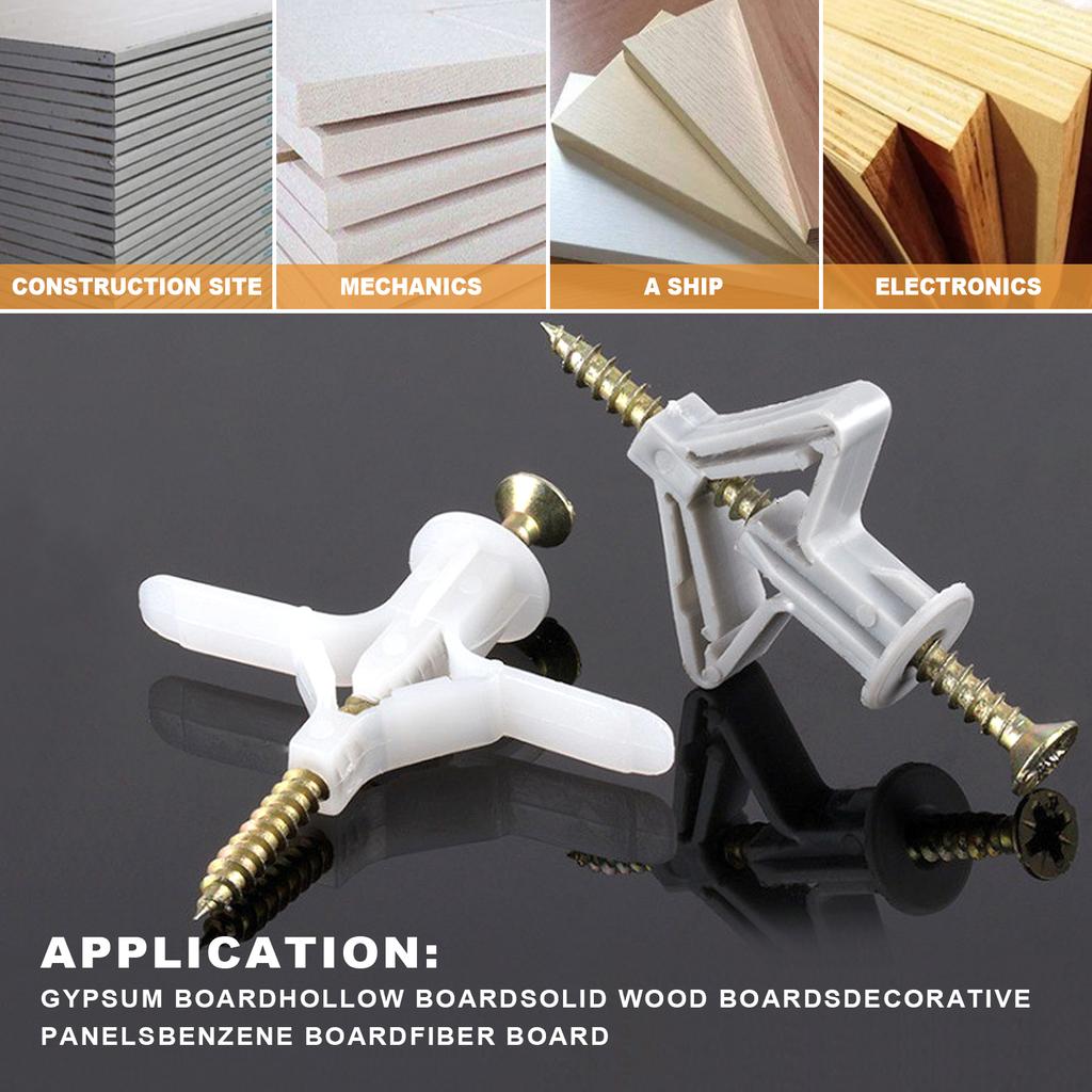 25 Sets Of Nylon Expansion Drywall Anchoring kit With Galvanized Carbon Steel Screws, Self-Drilled Wall, Special For Drywall