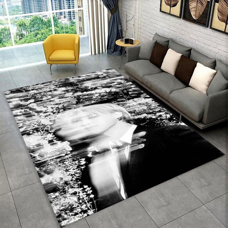 Kpop B-BTS JIMIN Star Carpet Rug for Playroom Bedroom Living Room Sofa Home Decor,kid Area Rug Non-slip Floor Mat Gift