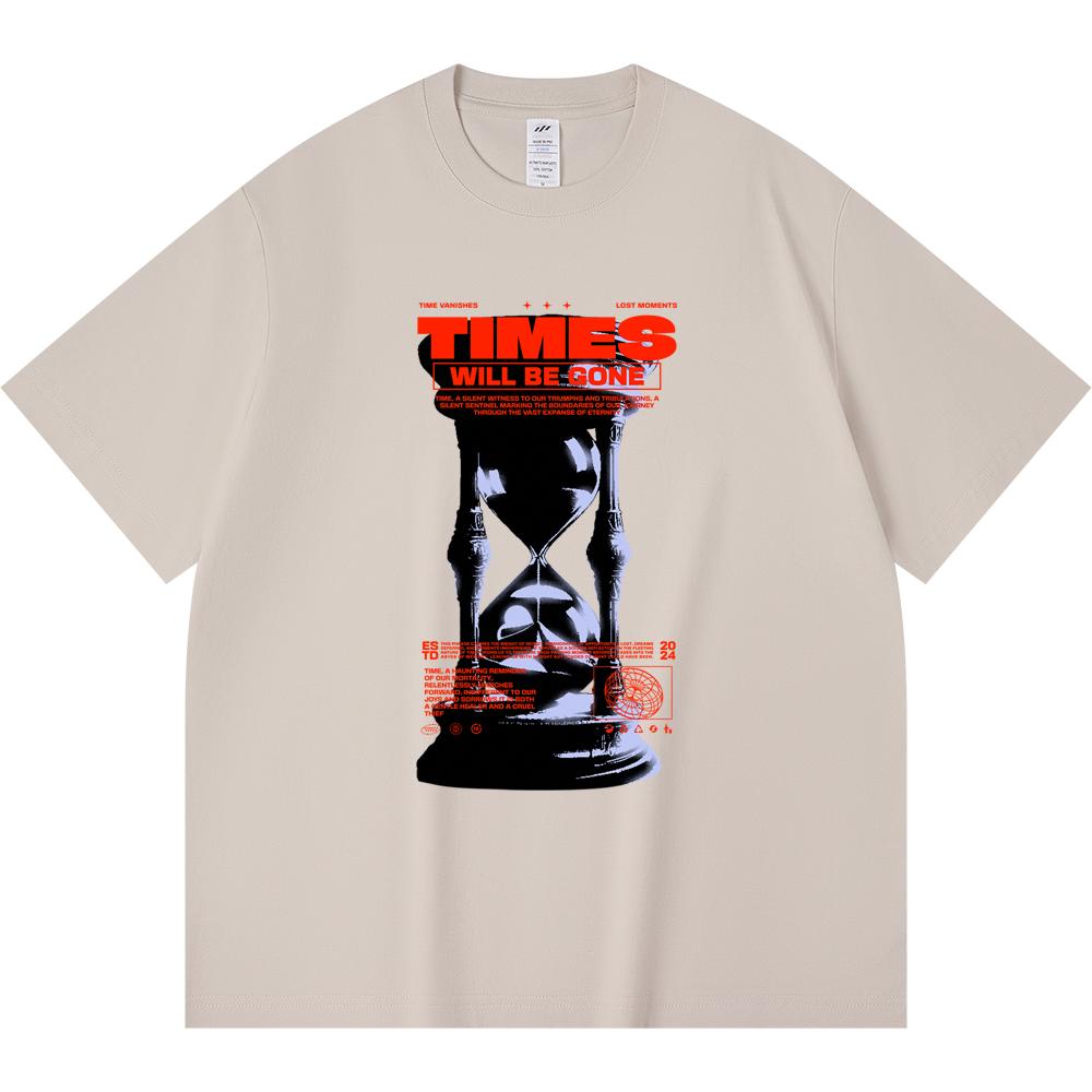 

230GSM 100% Cotton T-Shirt Times Will Be Gone Print Tees Funny Harajuku Style Combed Cotton Tshirt XS абрикосовый