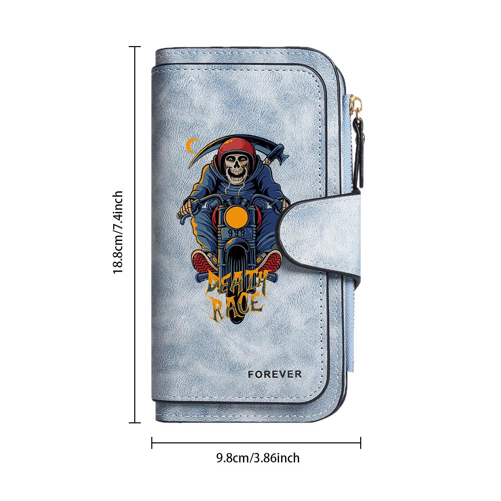 Gothic Skull Rider Wallet Stylish Multicard Holder Purse