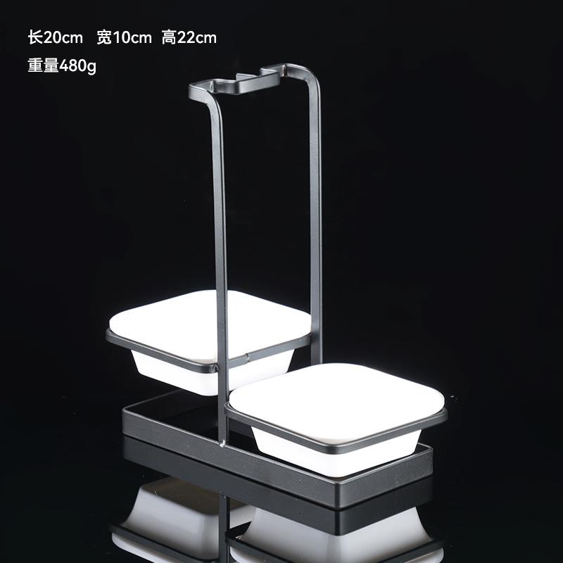 

Подставка для суповых принадлежностей из нержавеющей стали, большой держатель для ложек, черная краска, высококачественная кухонная утварь для новоселья double bowl