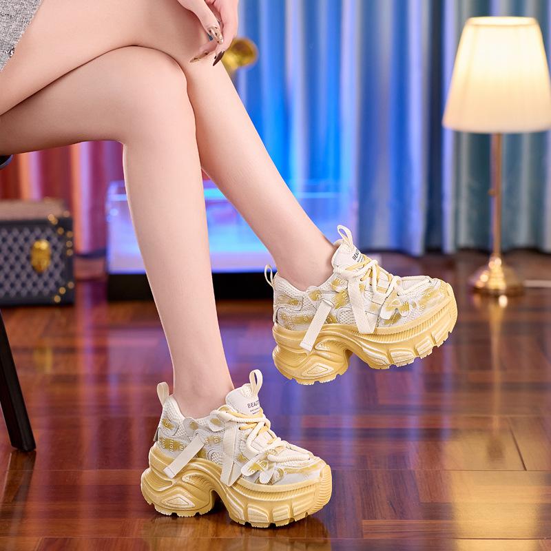 

Platform dad shoes spring retro old fashion versatile casual shoes lightweight inner height-increasing shoes 39
