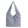 Summer canvas bag simple solid color vest bag large capacity travel vacation bag student class handbag shopping bag