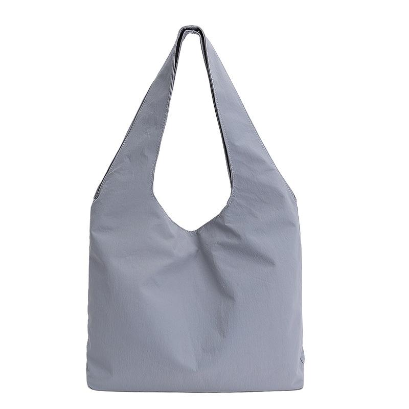 Summer canvas bag simple solid color vest bag large capacity travel vacation bag student class handbag shopping bag