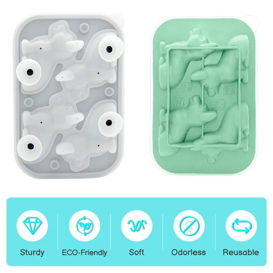 Silicone Ice Cube Tray Corgi Shapes Ice Cube Mold Built-in Funnel Large Craft Tray for Whiskey Cocktails Bourbon DIY Chocolate Soap Maker