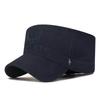 Cotton Flat Cap With Embroidered Letters For Outdoor Sun Protection And Casual Style