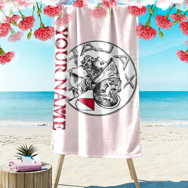 Custom Name,AFC Ajax Print Beach Towel, Large Soft Quick Dry Towel for Beach Camping Swimming