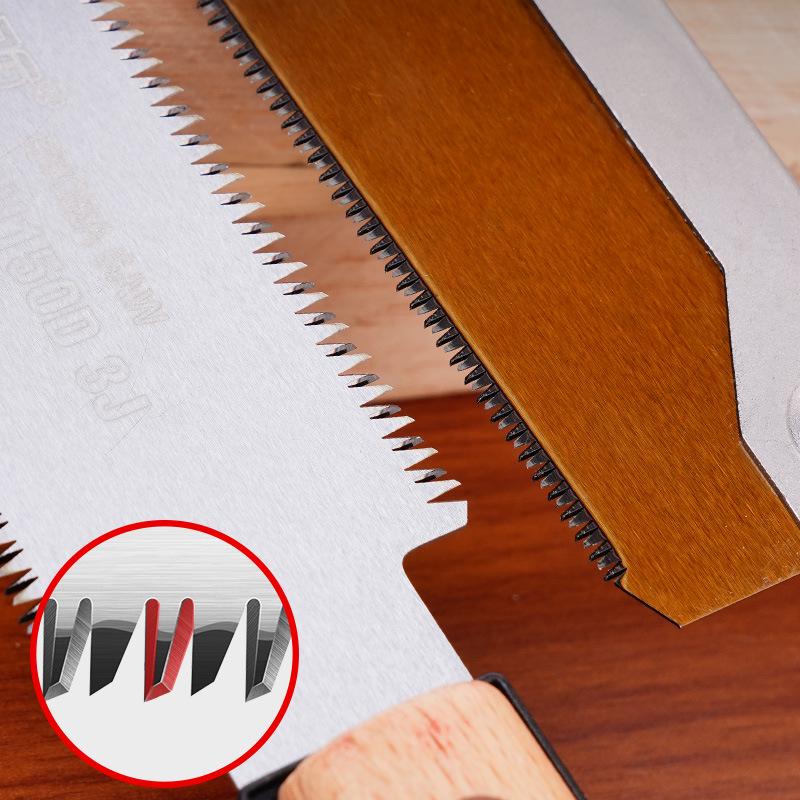 Qi Hong Bamboo Handle Precision Woodworking Saw - Double-sided Japanese Fine Teeth Mortise & Tenon Saw with Back Clamp