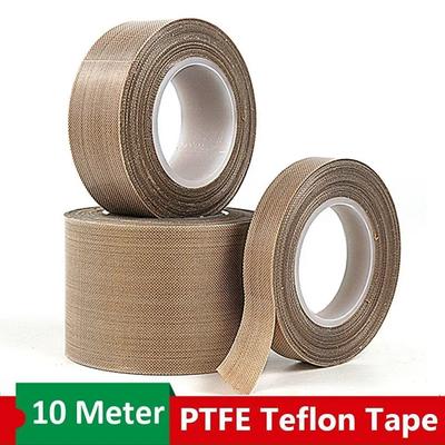 10m/Roll High Temperature PTFE Tape Waterproof Wear Resistant Cloth Durable Insulated Fiberglass Adhesive Tape Industrial Use
