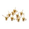 20pcs/lot Gold Stainless Steel Round Ball Earring Post Stud With Earring Plug Findings Ear Back For DIY Jewelry Making Supplies