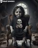 Camiseta Boneca Assustadora | Rosto de Horror de Porcelana Rachada | Camiseta com Design de Brinquedo Gótico