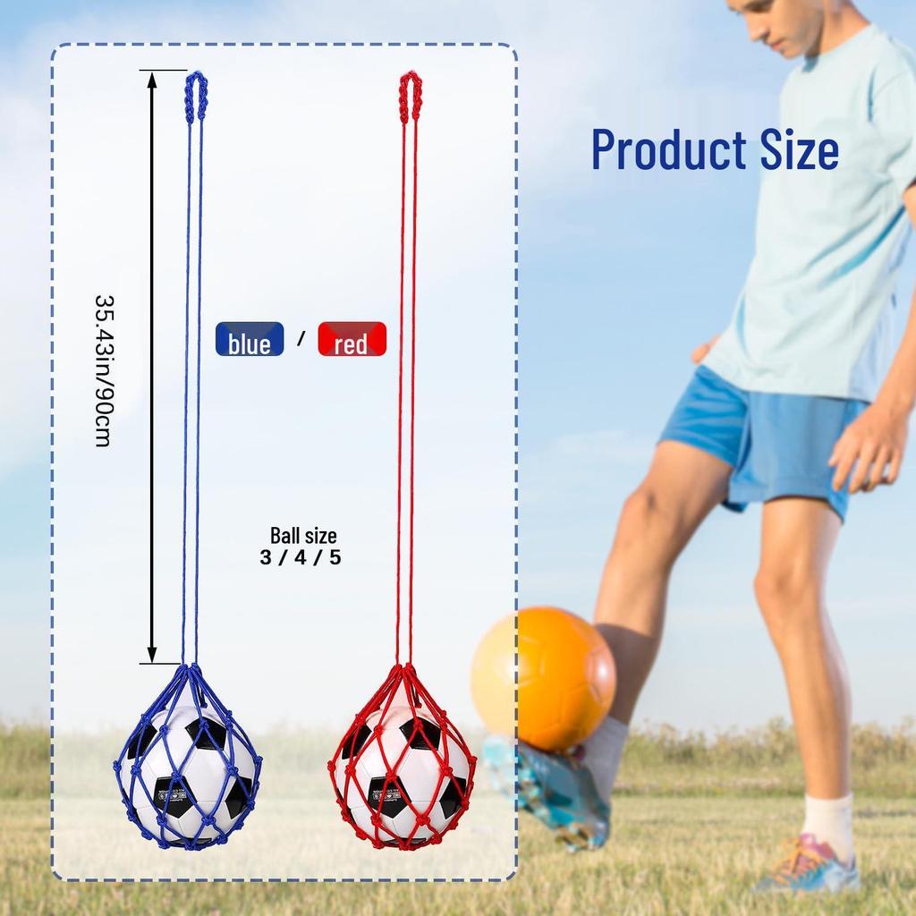 Football Dribbling & Control Rebound Trainer with Elastic Rotating Net Bag