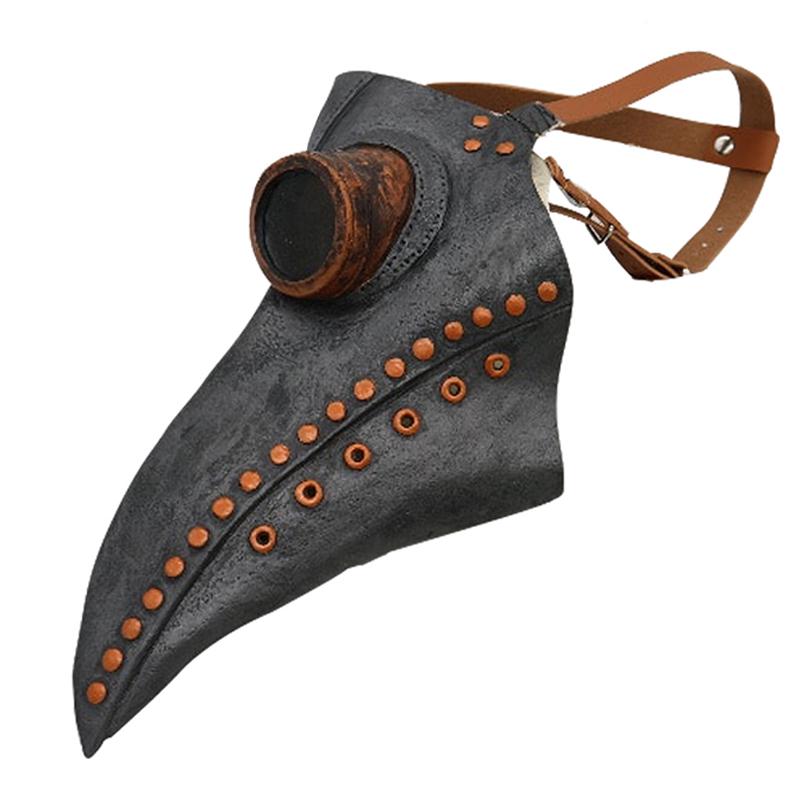 Halloween Plague Doctor Latex Mask Masquerade Mascara Long Nose Beak Bird Crow Cosplay Steampunk