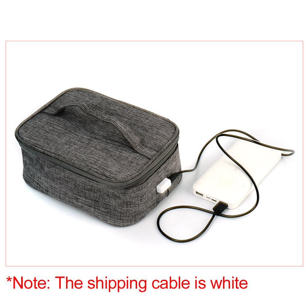 USB Heating Lunch Box Bag Electric Food Heater Oxford Cloth Insulated Food Bag Waterproof Large Capacity for School Picnic