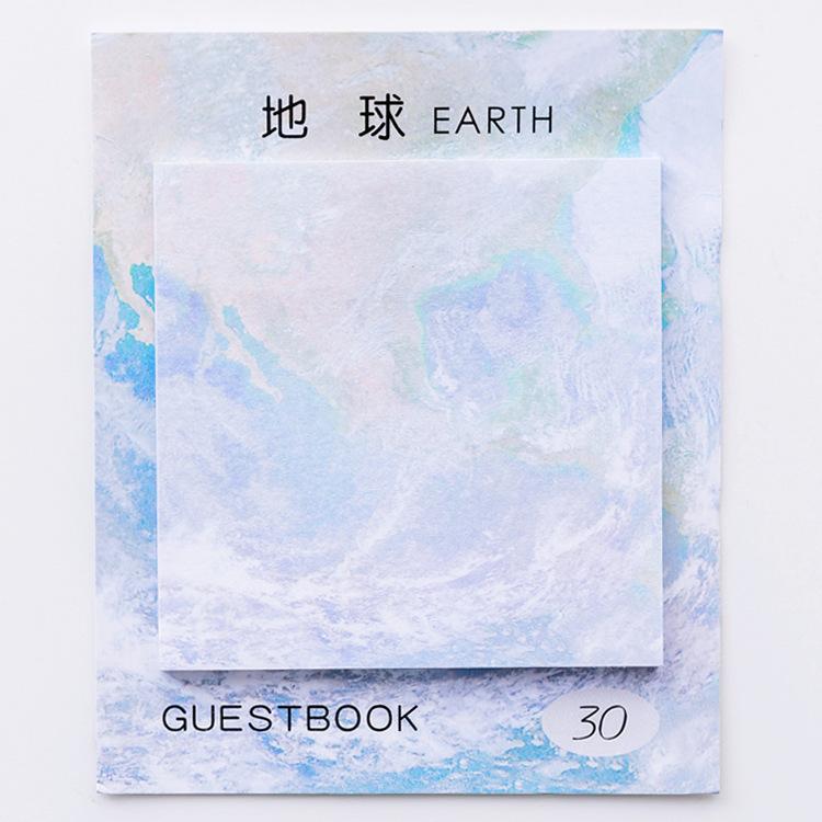Square Aesthetic Planet Sticker Notes Tearable and Sticky Oil Paintings Note Pads, Notes and Messages Stickers Sticky Tabs