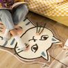 Cute Cartoon Cat Shaped Rug Soft Fluffy Non-slip Washable Bedroom Bedside Floor Mat Funny Animal Home Decor Carpet