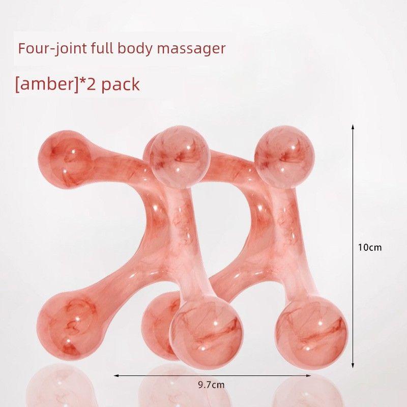 

Four-Claw Body Massage Tool Dredging Cervical Spine Foot Massage Tool Leg Head Convenient Massage Meridian Tool [Amber] Four-Claw Full-Body Massager*2