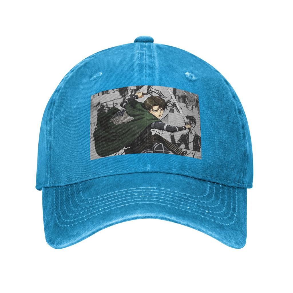 Levi AckerUnisex Attack On Titan Washed Denim Cap Casual Baseball Caps Adjustable Hat Summer Unisex Baseball Hats