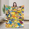 Dynamic Anime Family Vivid Portrait Flannel Blanket The Simpsoned Soft Durable Throw Blanket for Living Room Bedspread Bed Cover