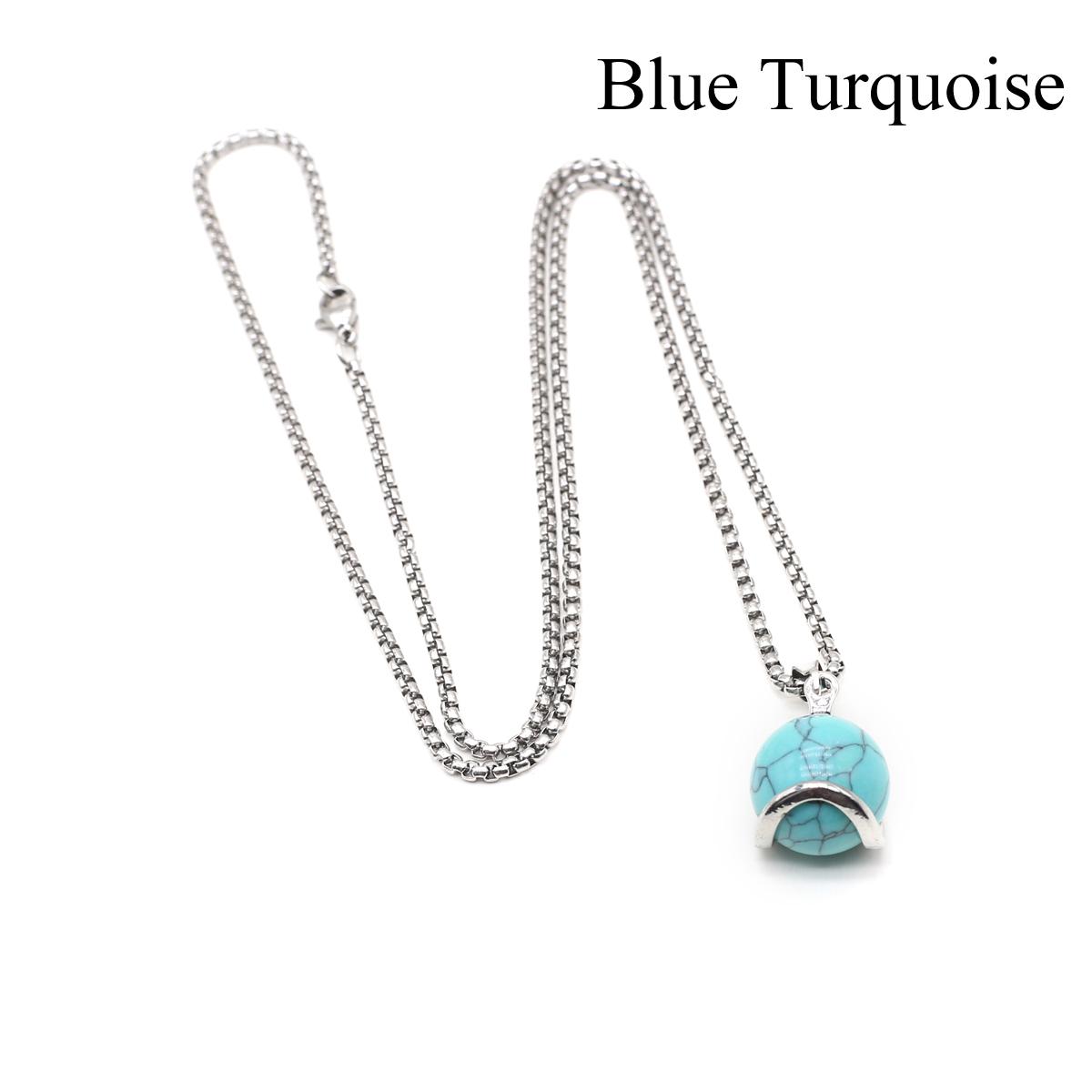 

1шт положительная энергия натуральный камень шар ожерелье кулон, Рейки целебный кристалл драгоценный камень цепочка ожерелья для женщин мужчин повседневная одежда ювелирные изделия 24 × 16 мм 1Pc/24×16mm