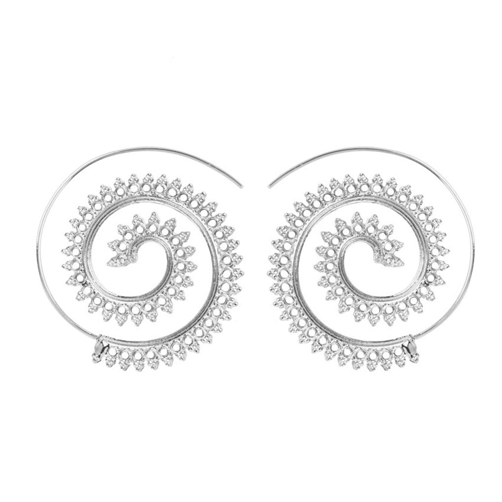 Геометрическая спиралевидная форма Преувеличенная серьга Гипоаллергенная Женская Круглая серьга-гвоздик для Путешествий Повседневной носки