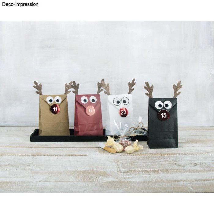 Chiffres et déco pour Calendrier de l'Avent Renne Rudolf